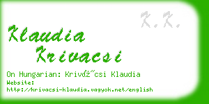 klaudia krivacsi business card